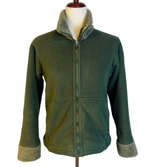 Patagonia Vintage 80's Synchilla Jacket Small Olive Green Sherpa Fleece - Picture 2 of 9